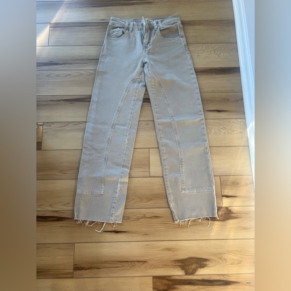 We The Free Risk Taker high rise straight jeans in taupe size 24 - Picture 8 of 12